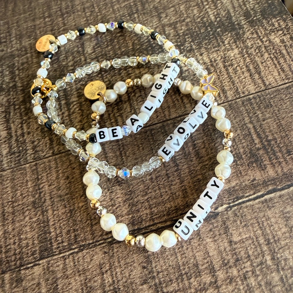 Little Words Project Beaded Inspirational Bracelet Set - Picture 2 of 2